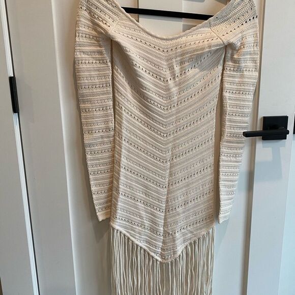 Ronny Kobo Collection Dresses & Skirts - Ronny Kobo Designer White Boho Festival Crochet Fringed Dress NWOT XS